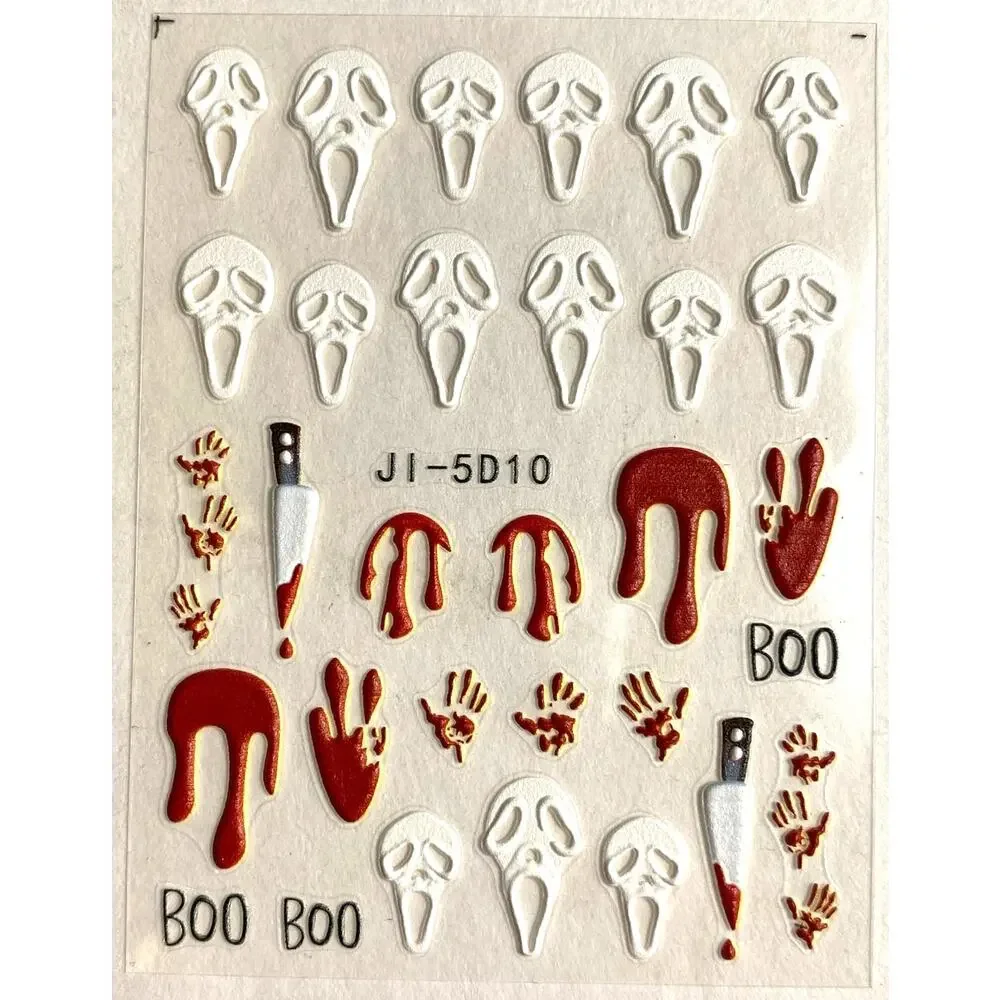 Women's Cinco de Mayo Halloween Skeleton Horror Themed Nail Stickers 4 Pages
